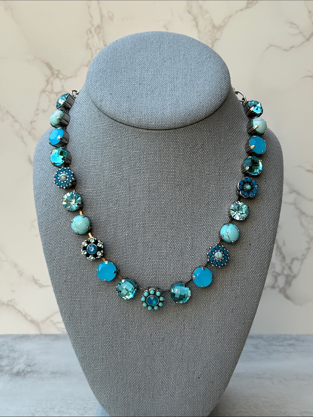 Mariana "Bliss" Swarovski Crystal Necklace Featuring Turquoise Stones